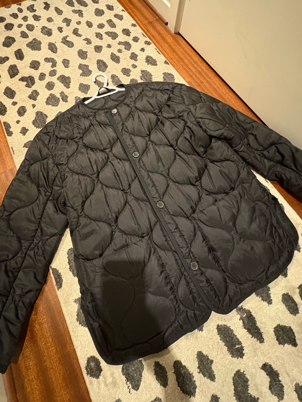 Babaton Black Quilted Jacket with Round Collar